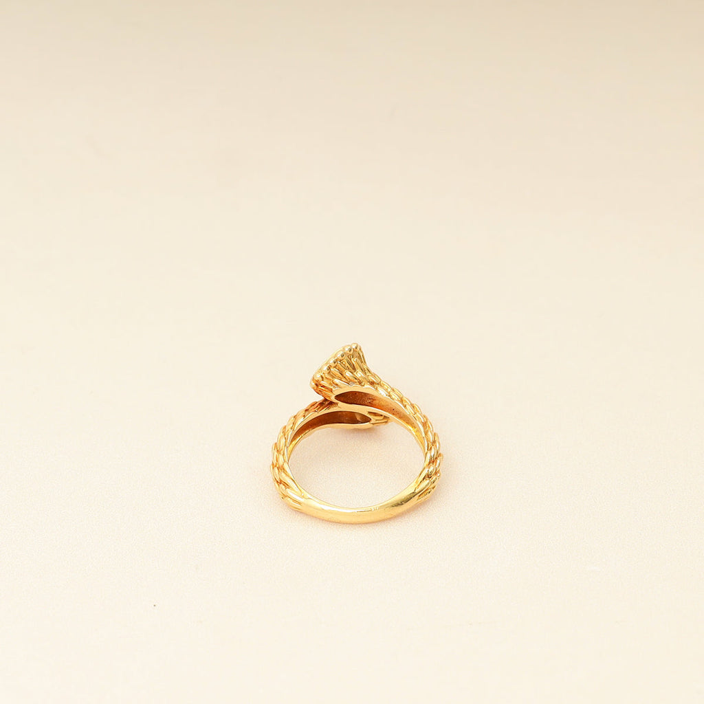 Boucheron 18K Yellow Gold Diamond Serpenti Bohème Toi et Moi Ring S Motif 53