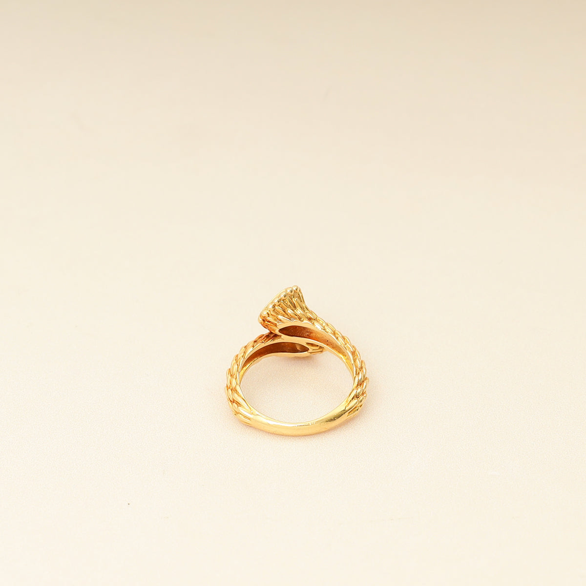 Boucheron 18K Yellow Gold Diamond Serpenti Bohème Toi et Moi Ring S Motif 53