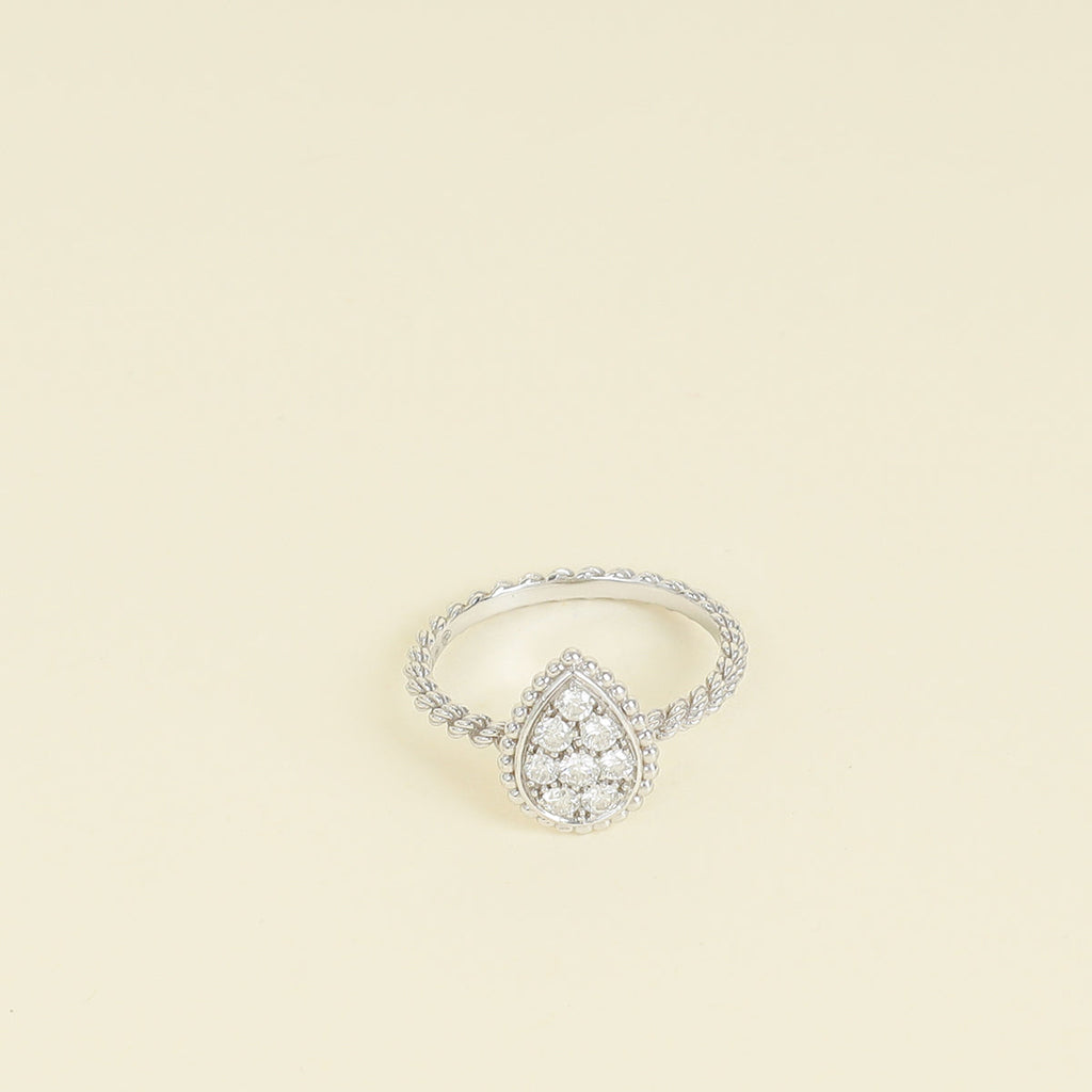 Boucheron 18K White Gold Serpent Boheme Diamond Ring 55