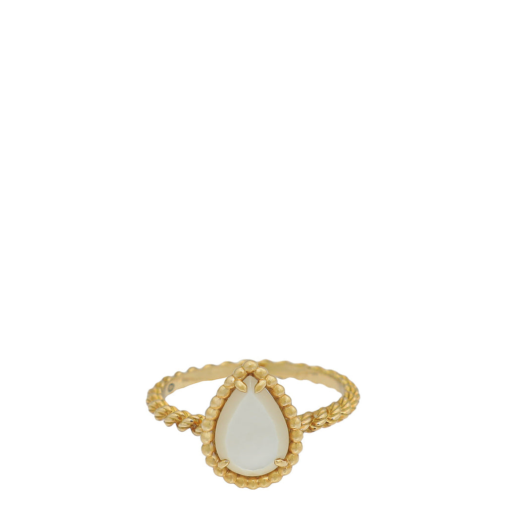 Boucheron 18K Yellow Gold MOP Serpent Boheme S Motifs Ring 54