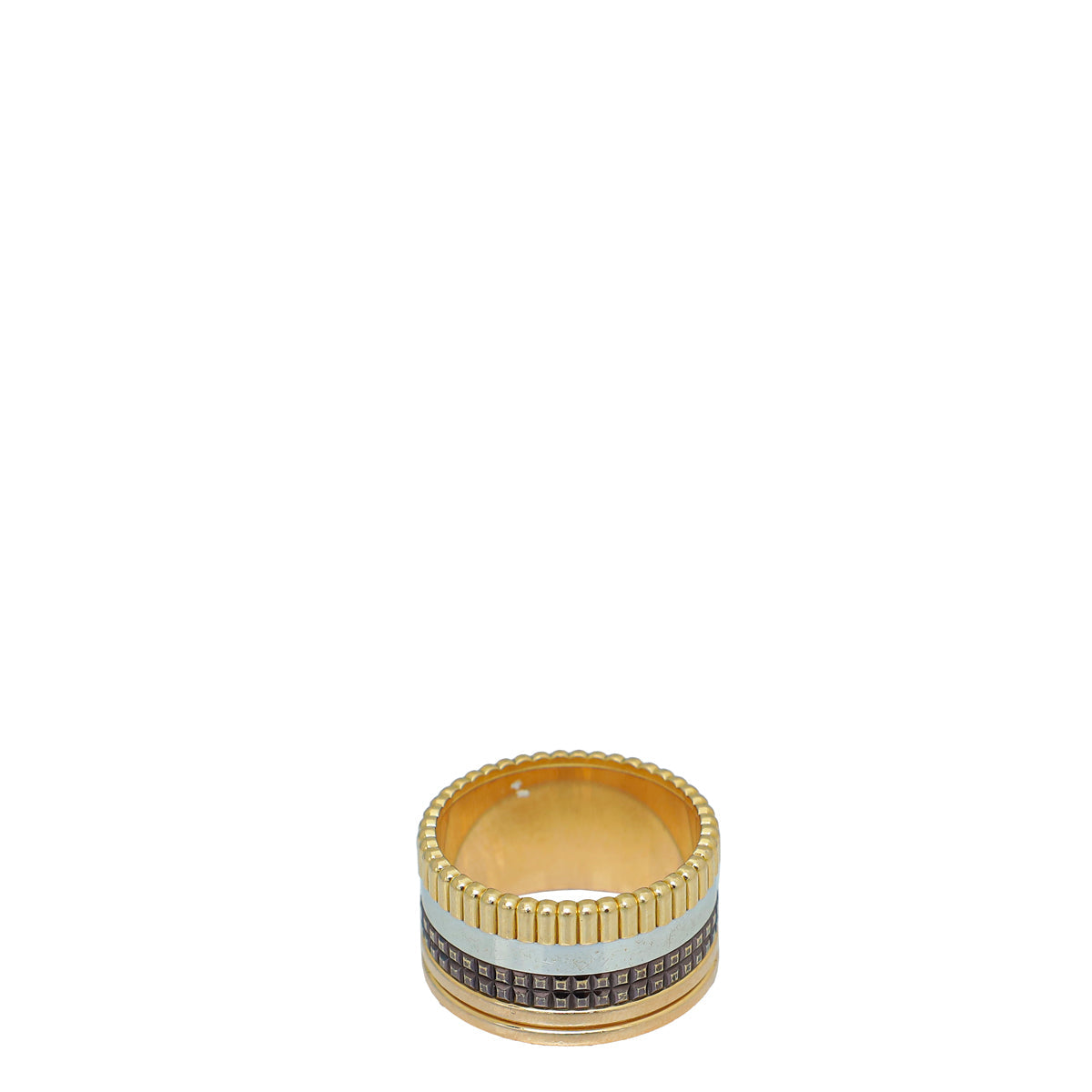 Boucheron 18K Tricolor Gold Quatre Classique Large Model Ring 56