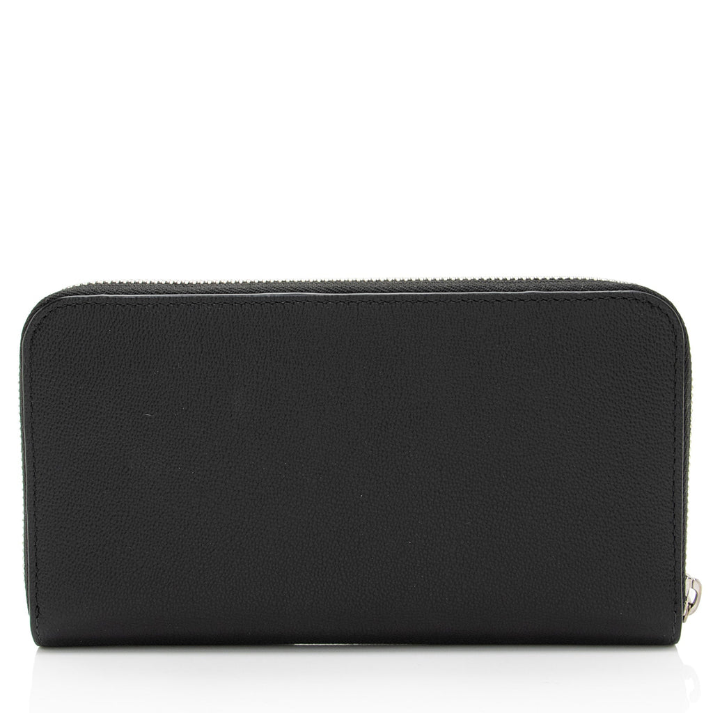 Burberry Calfskin Embossed Logo Elmore Zip Around Wallet (SHF-s1Fg80)