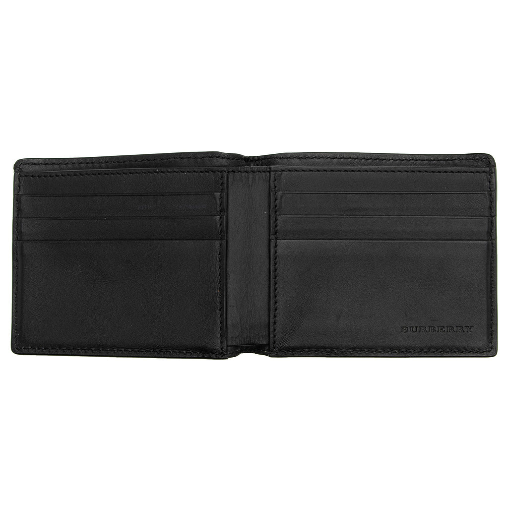 Burberry Calfskin House Check Bi-Fold Wallet (SHF-a1iZNa)