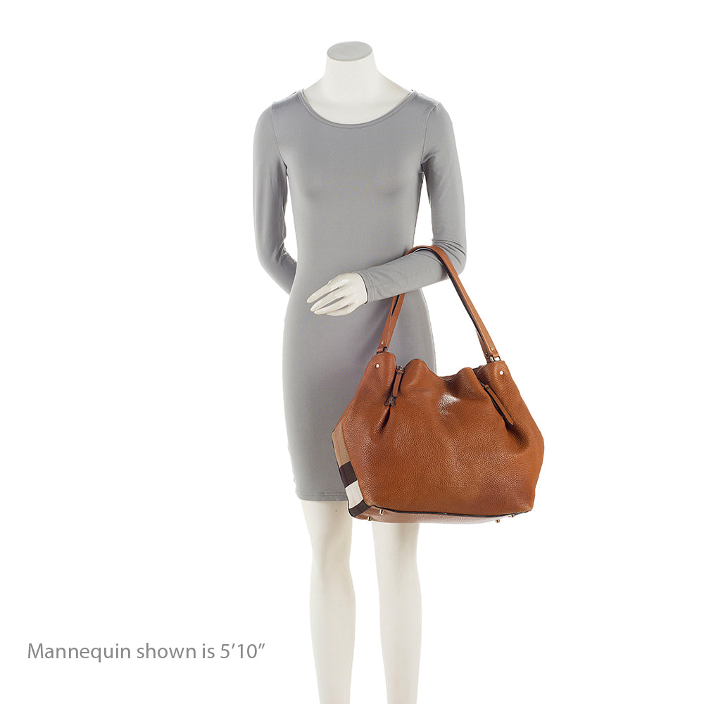 Burberry Calfskin House Check Maidstone Medium Shoulder Bag (SHF-21993)