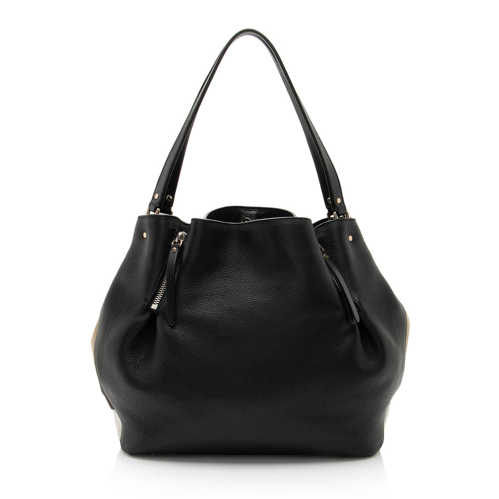 Burberry Calfskin House Check Maidstone Medium Shoulder Bag