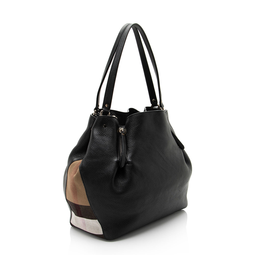 Burberry Calfskin House Check Maidstone Medium Shoulder Bag