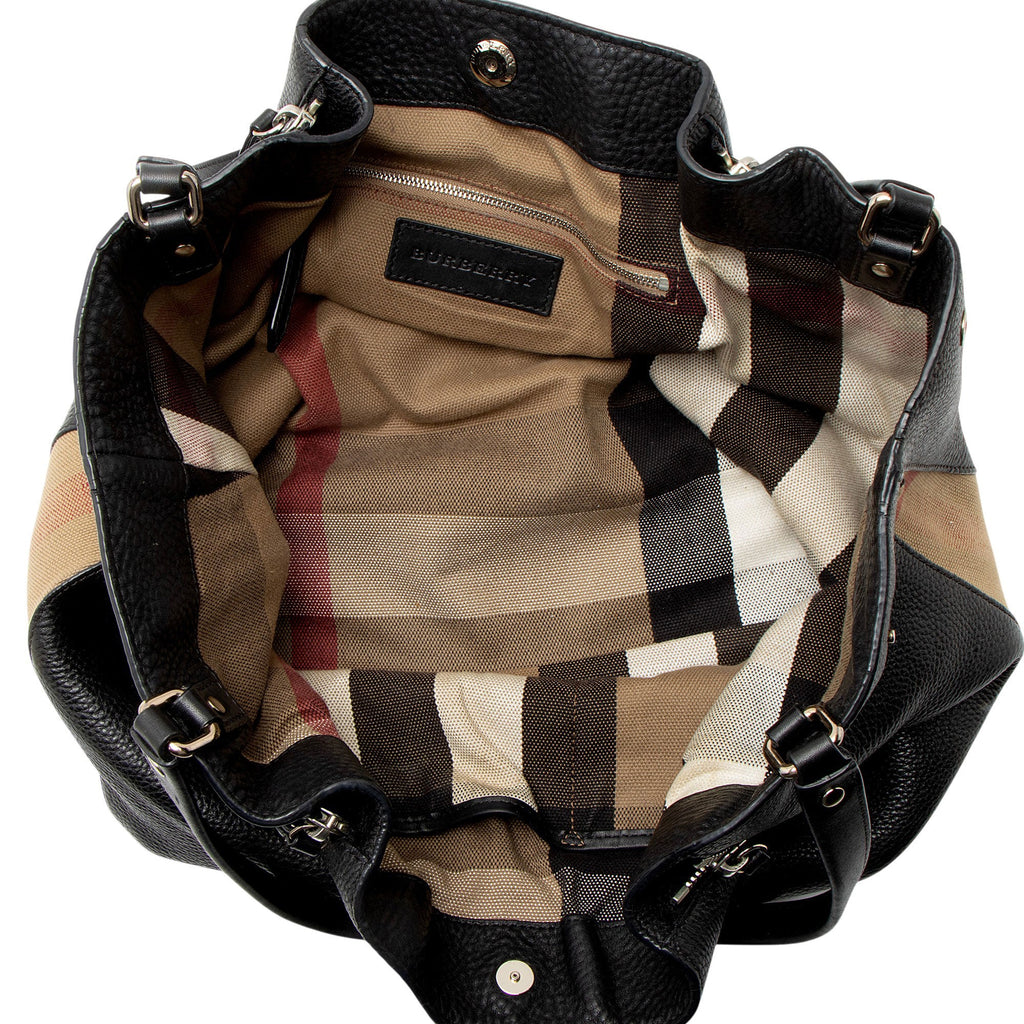 Burberry Calfskin House Check Maidstone Medium Shoulder Bag