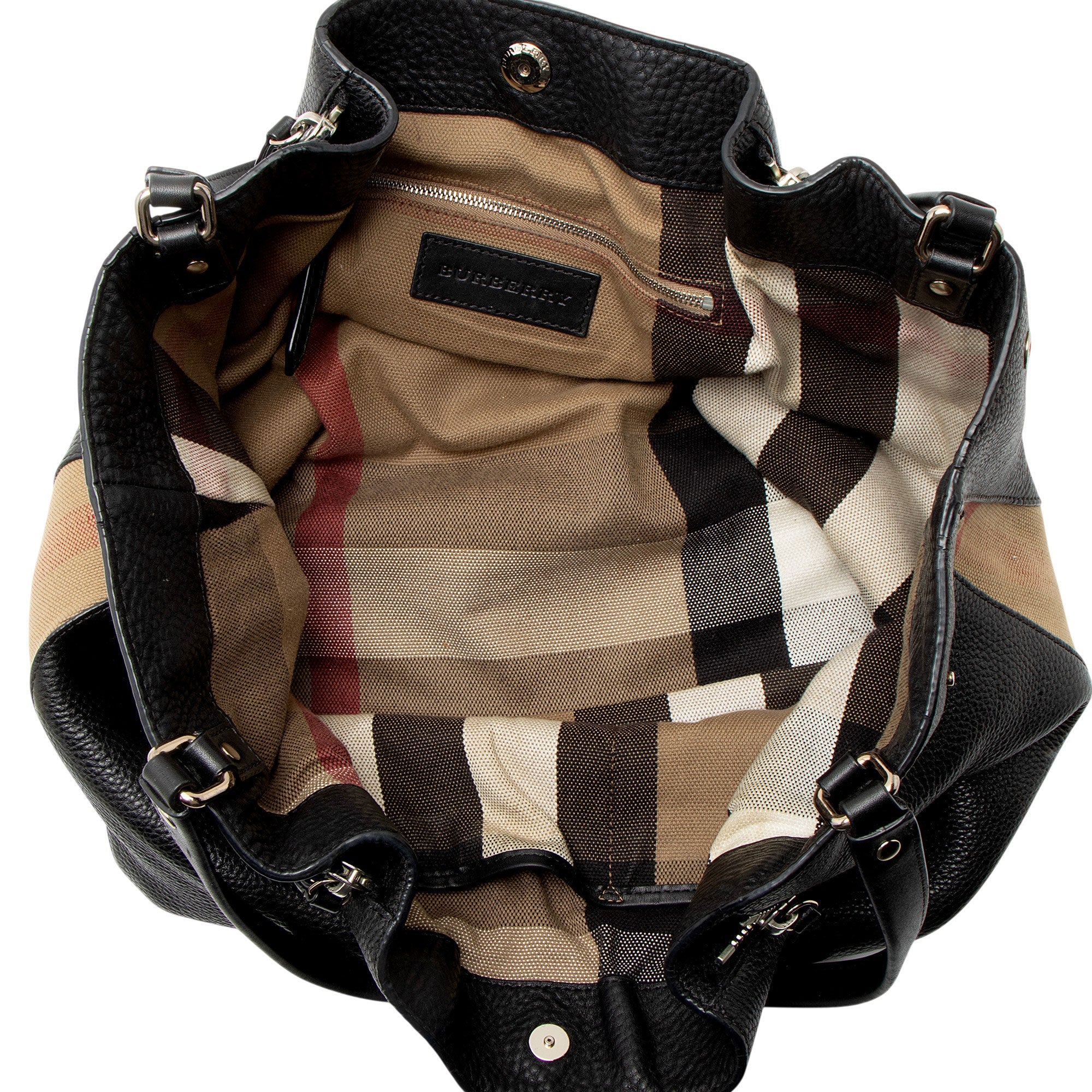 Burberry Calfskin House Check Maidstone Medium Shoulder Bag