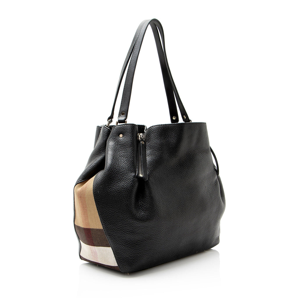 Burberry Calfskin House Check Maidstone Medium Shoulder Bag