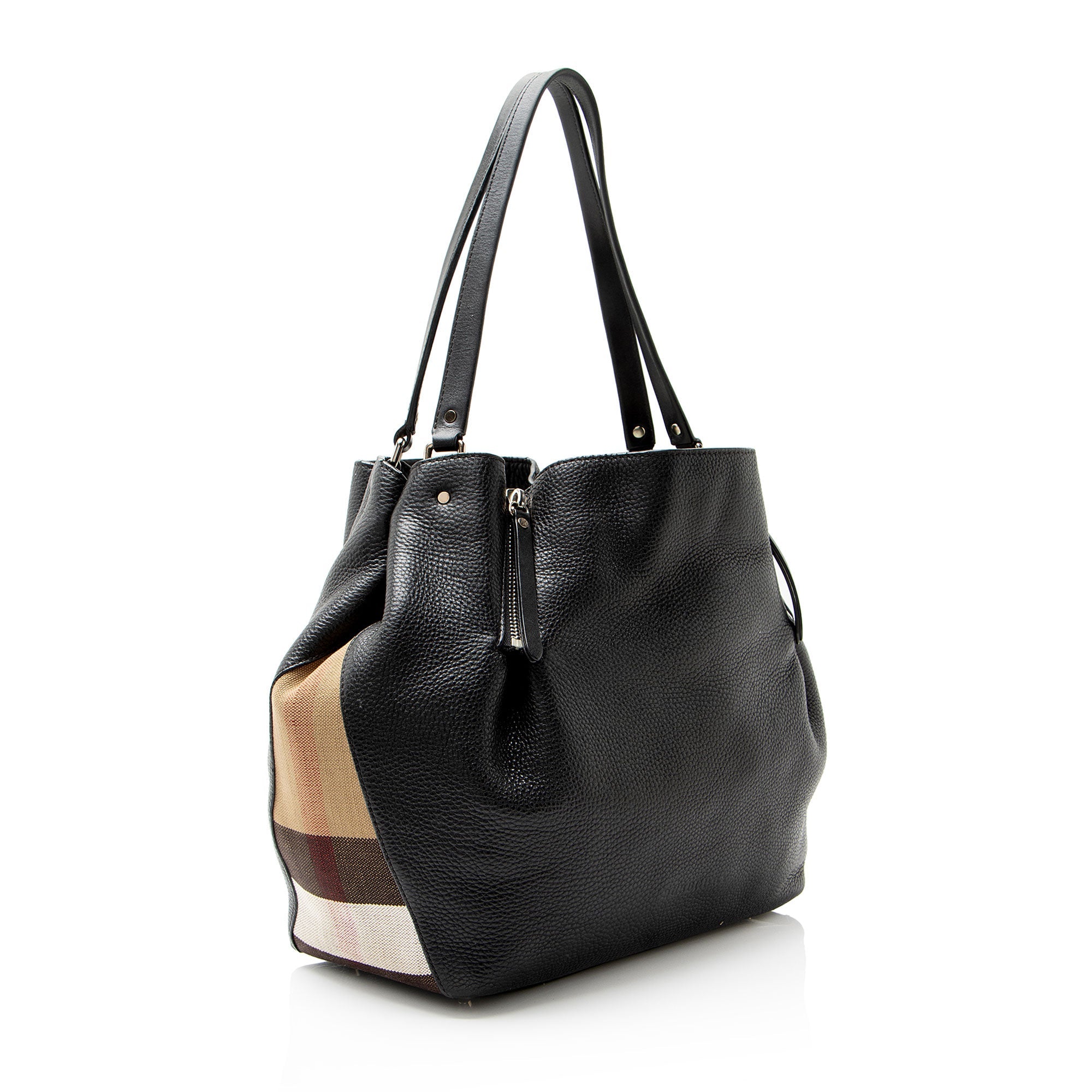 Burberry Calfskin House Check Maidstone Medium Shoulder Bag