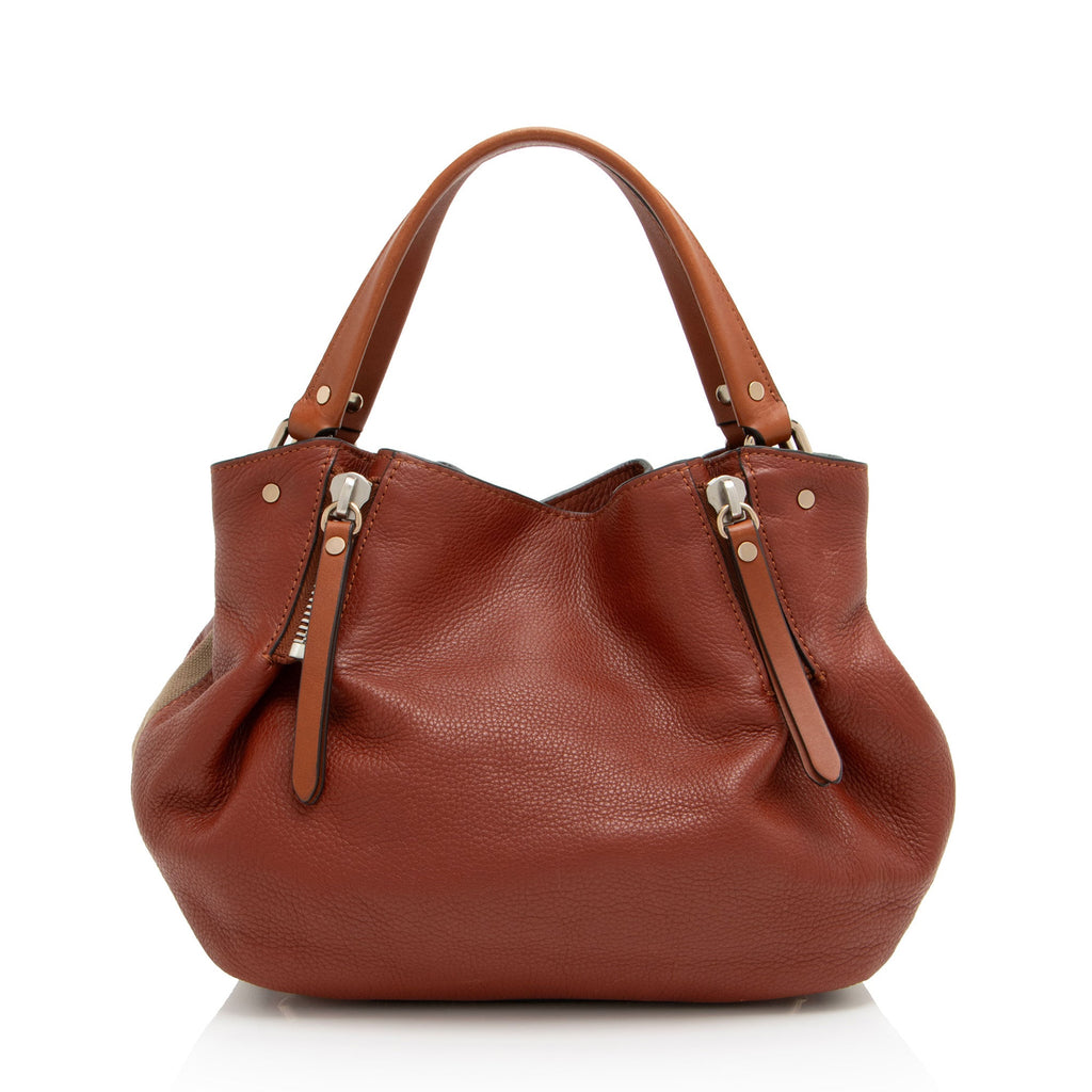 Burberry Calfskin House Check Maidstone Small Shoulder Bag