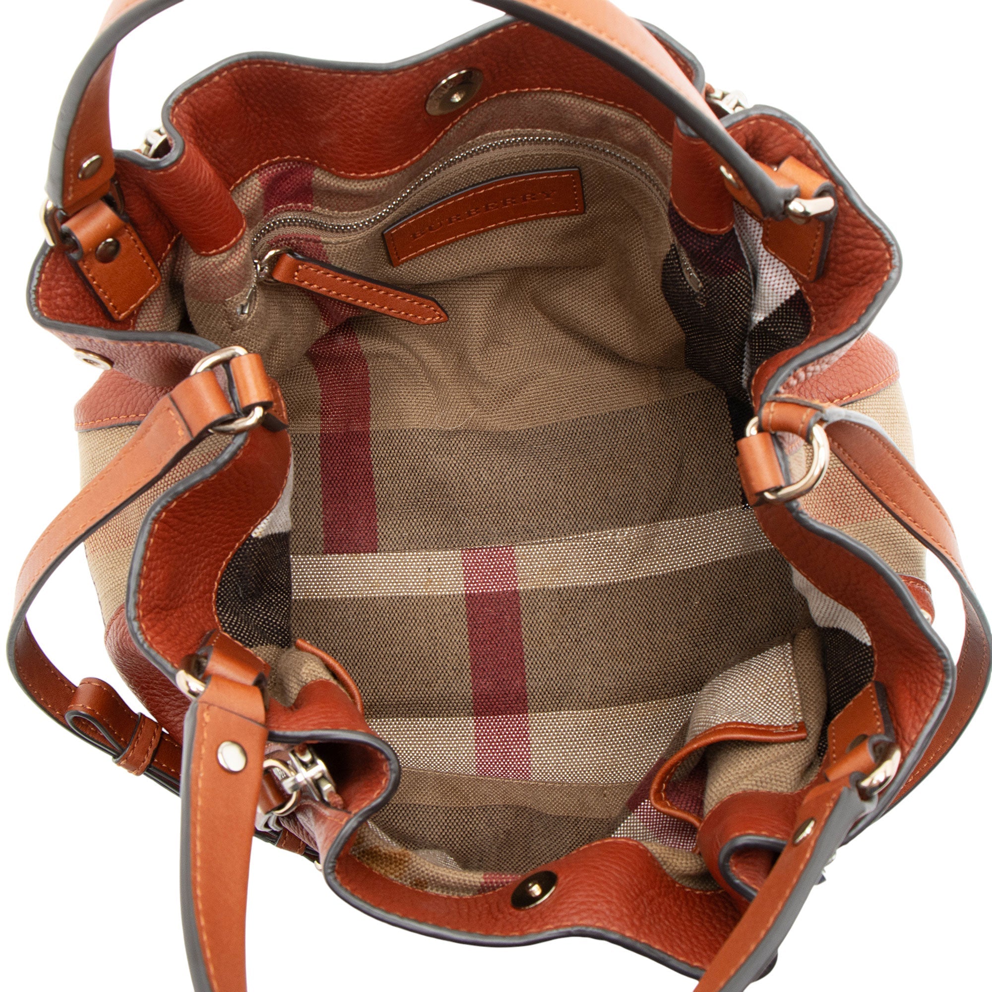 Burberry Calfskin House Check Maidstone Small Shoulder Bag