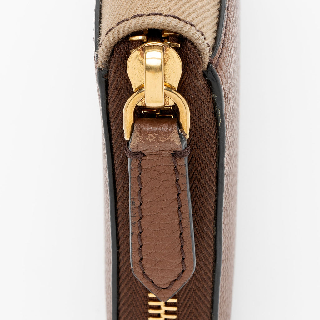 Burberry Calfskin House Check Renfrew Zip Around Wallet