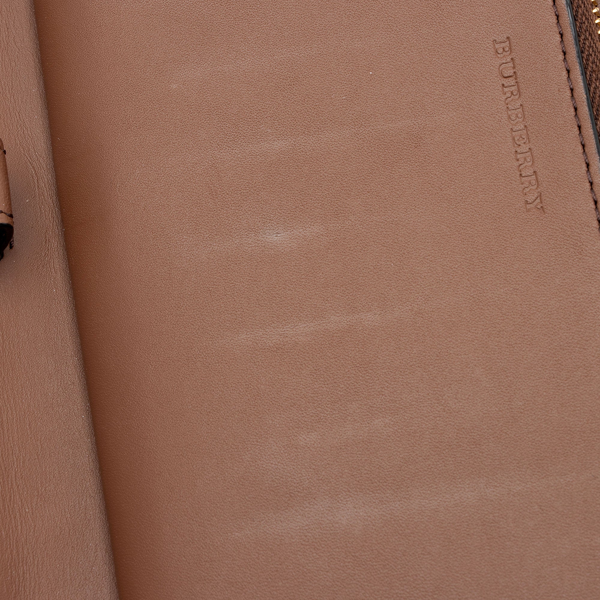Burberry Calfskin House Check Renfrew Zip Around Wallet