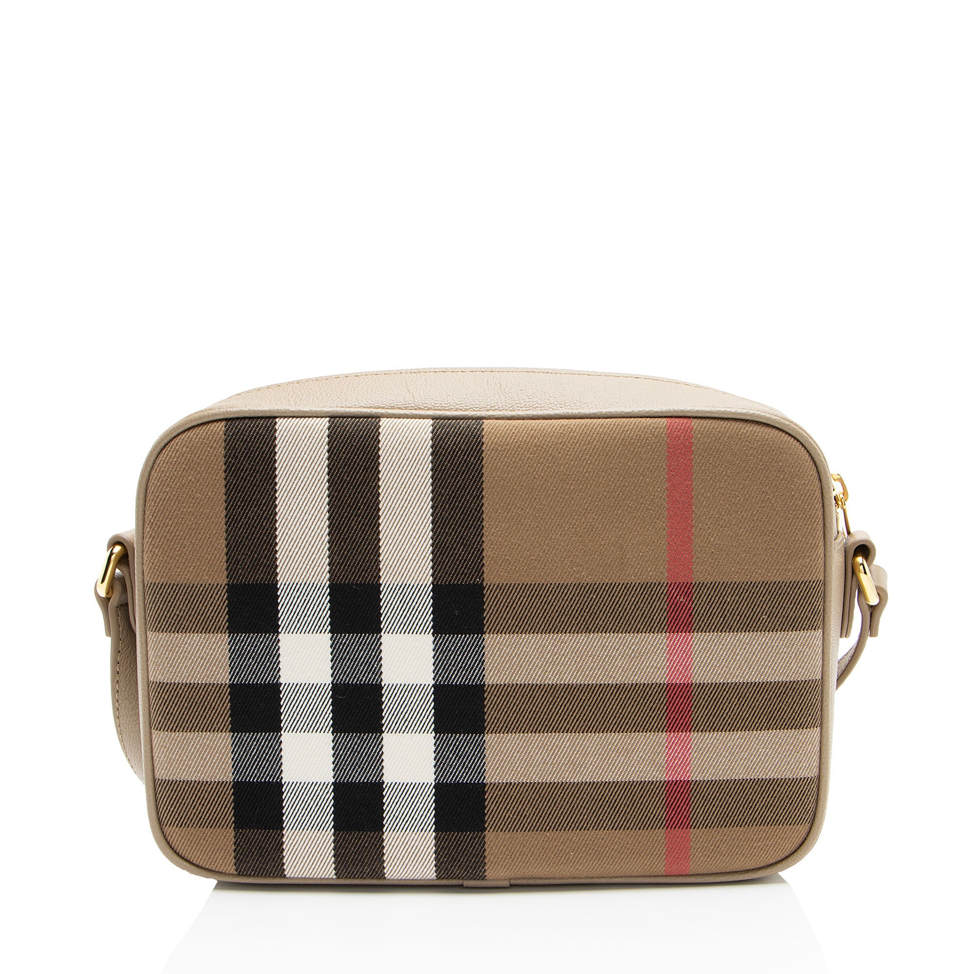 Burberry Calfskin House Check Small Camera Bag