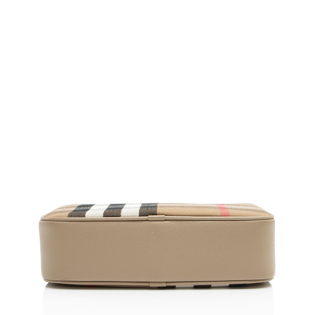 Burberry Calfskin House Check Small Camera Bag