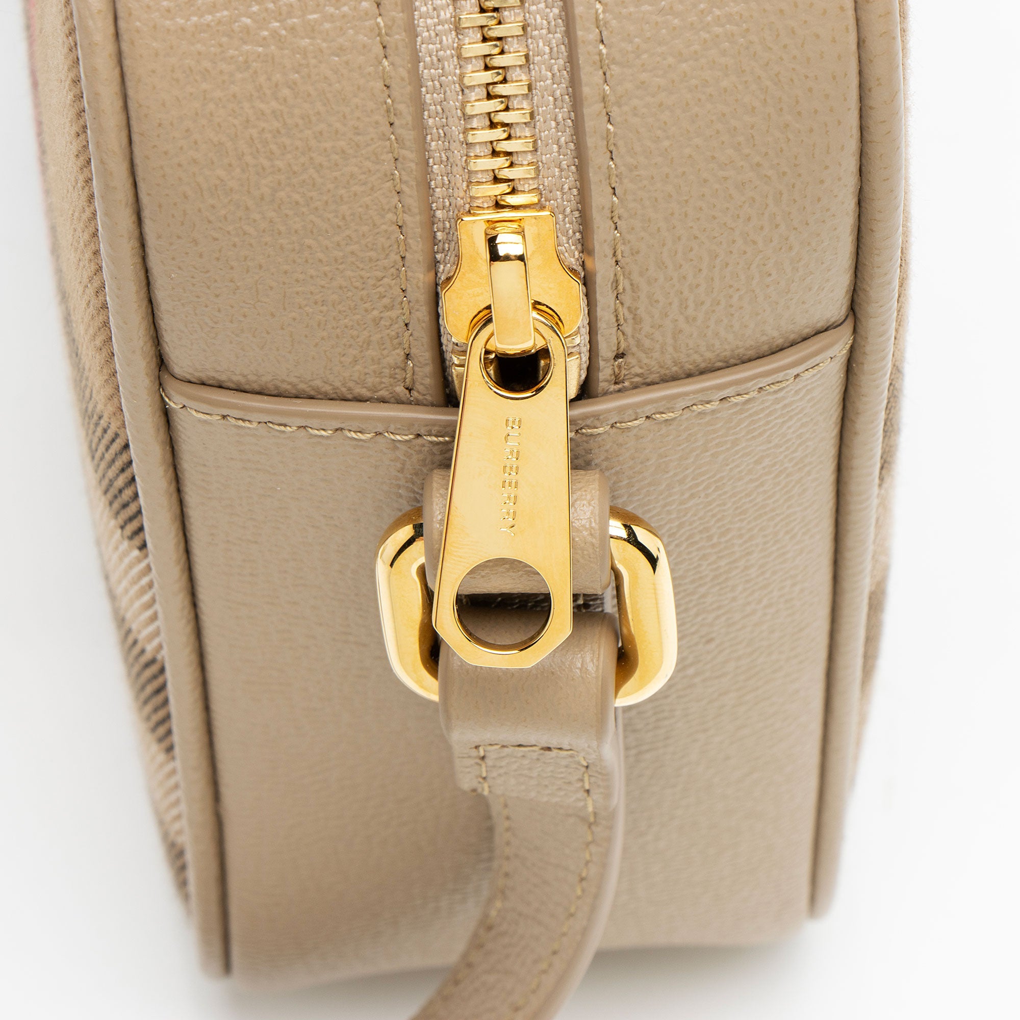 Burberry Calfskin House Check Small Camera Bag