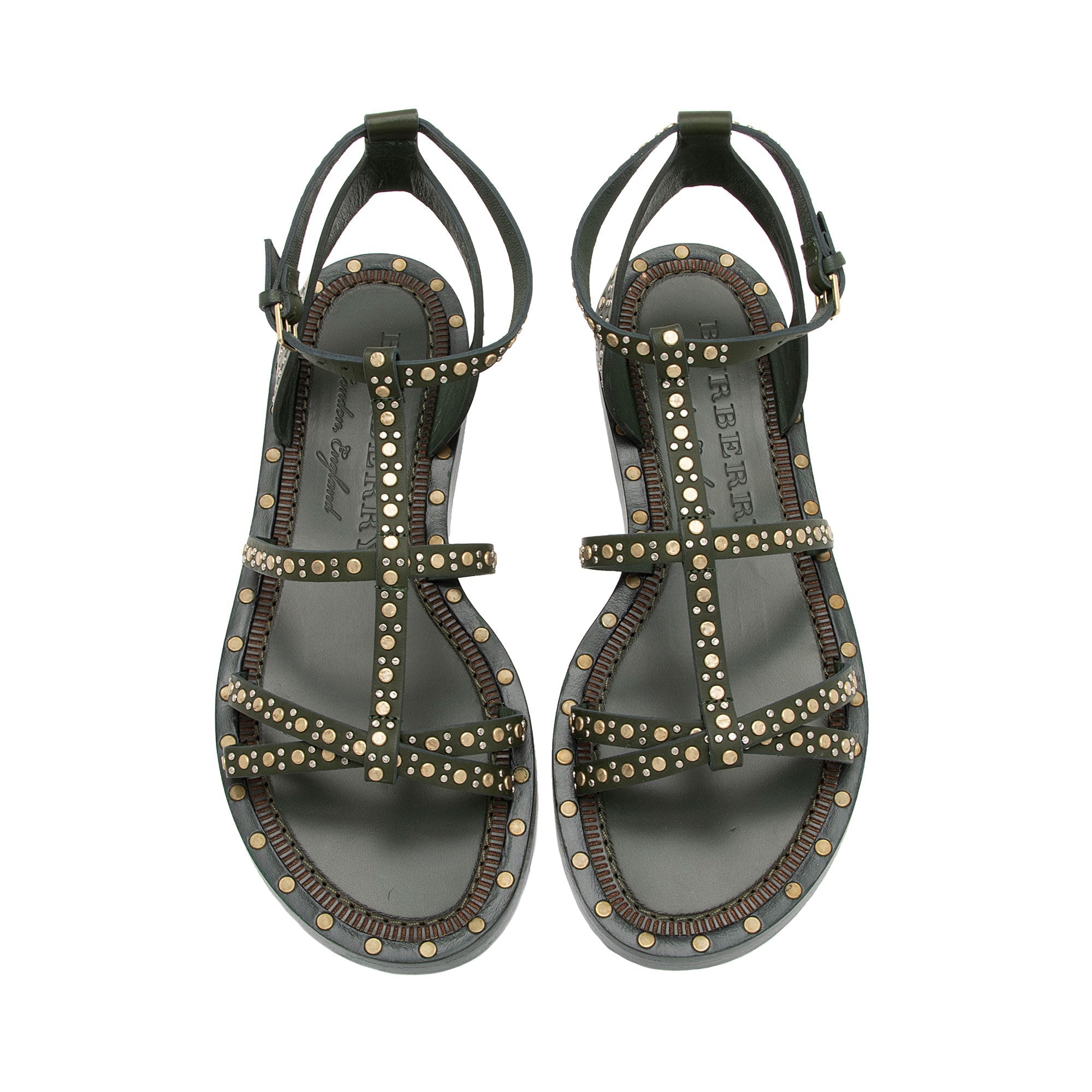 Burberry Calfskin Studded Hansel Sandals - Size 6 / 36 (SHF-HS09xw)