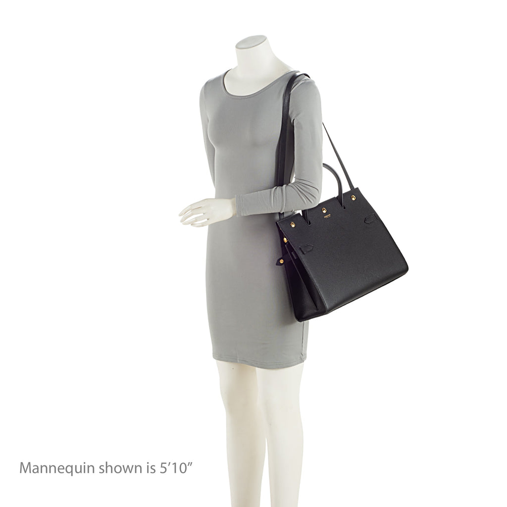 Burberry Calfskin Title Medium Tote (SHF-9V2VK1)