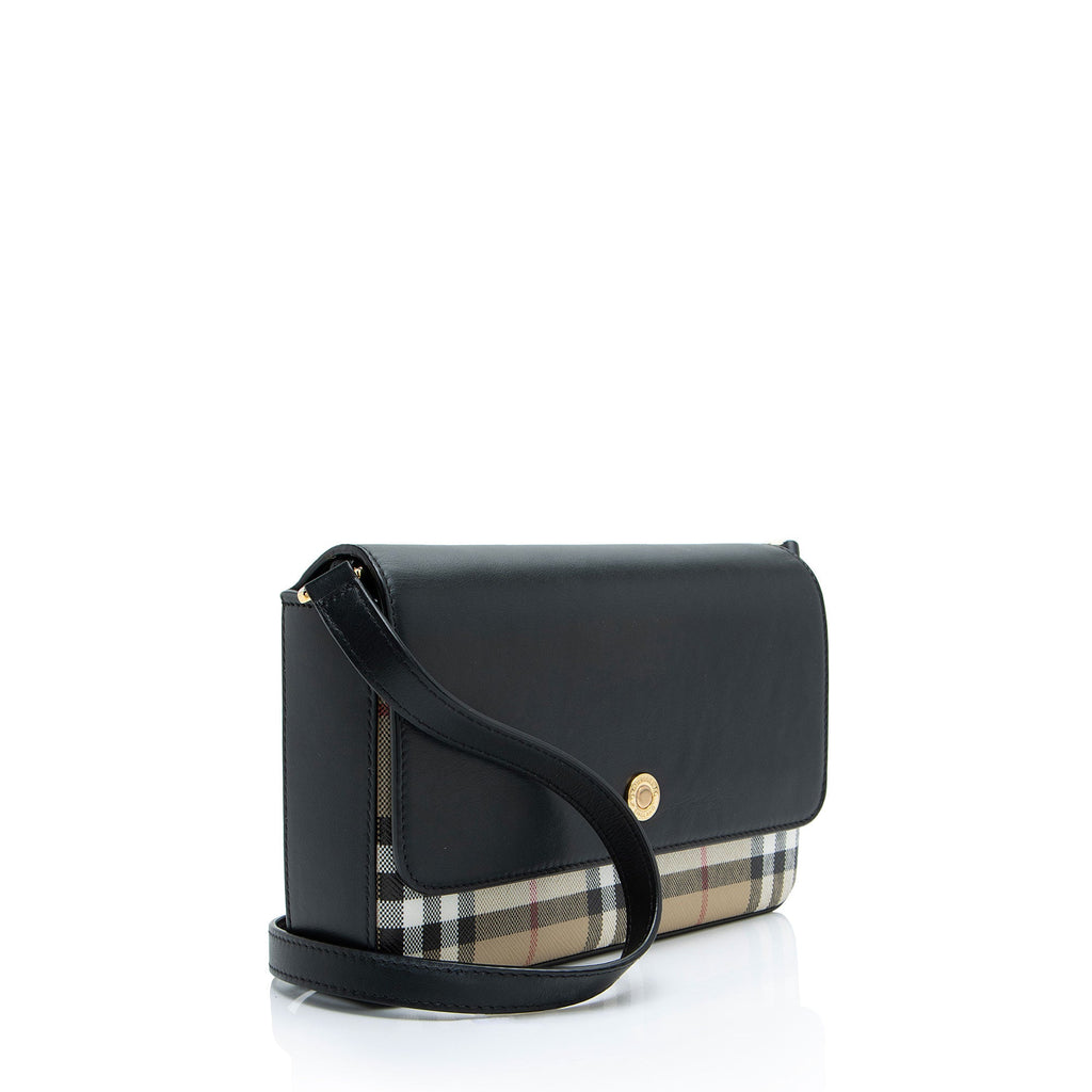 Burberry Calfskin Vintage Check Hampshire Small Crossbody