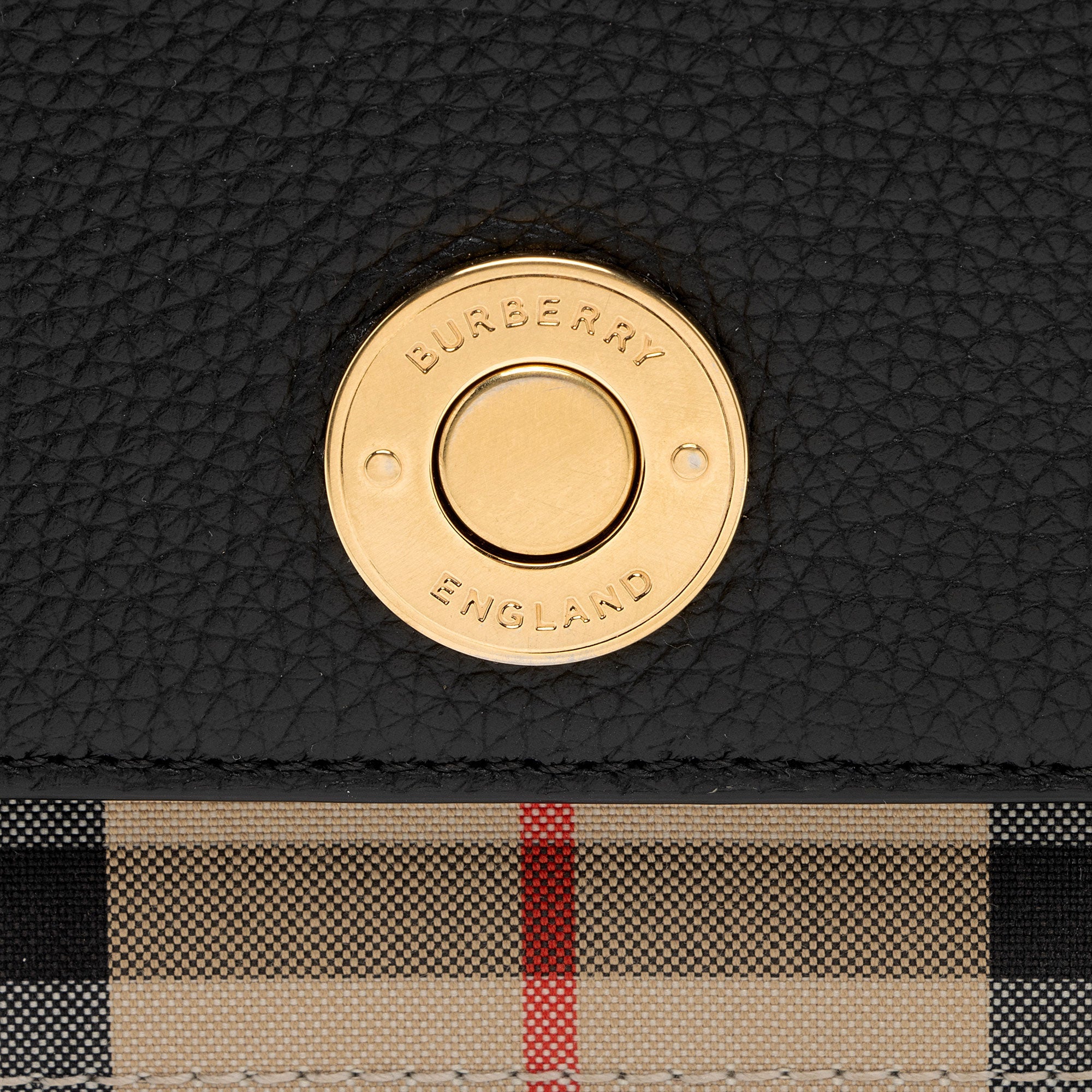 Burberry Calfskin Vintage Check Note Bag (SHF-z0IcUr)