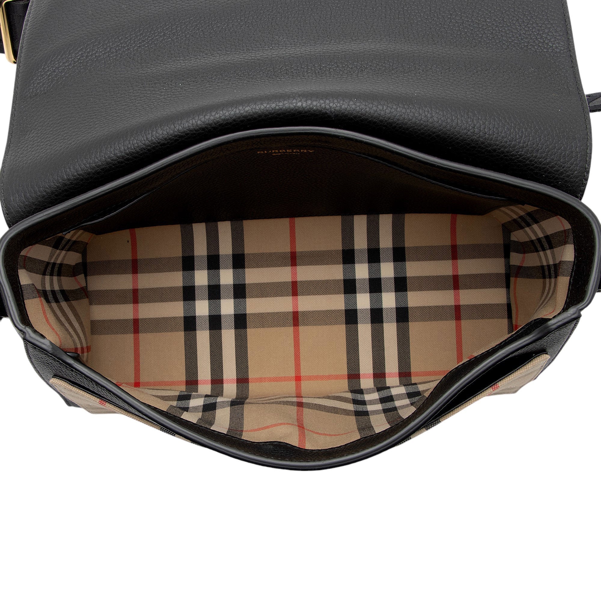 Burberry Calfskin Vintage Check Note Bag (SHF-z0IcUr)
