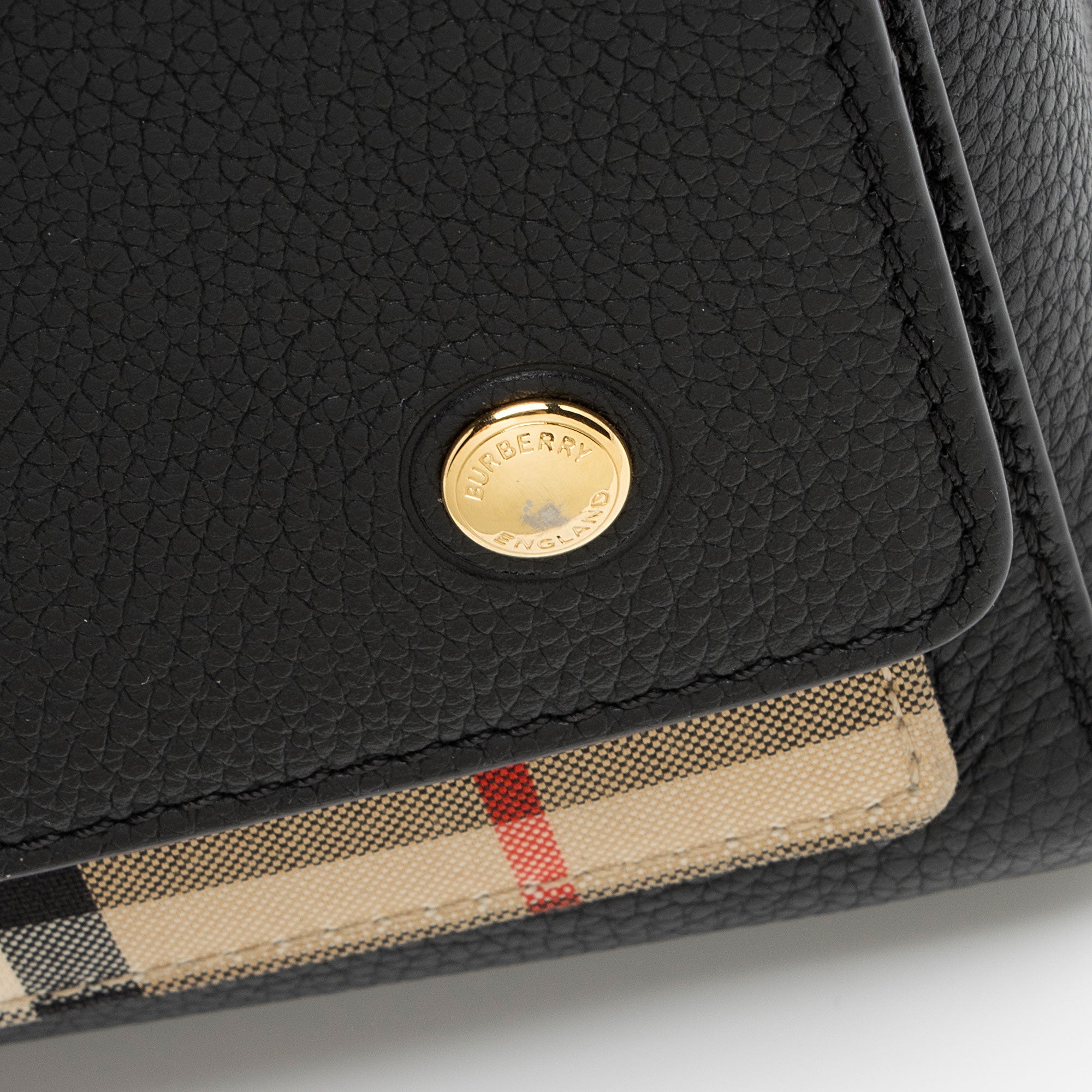 Burberry Calfskin Vintage Check Note Bag (SHF-ERRlYF)