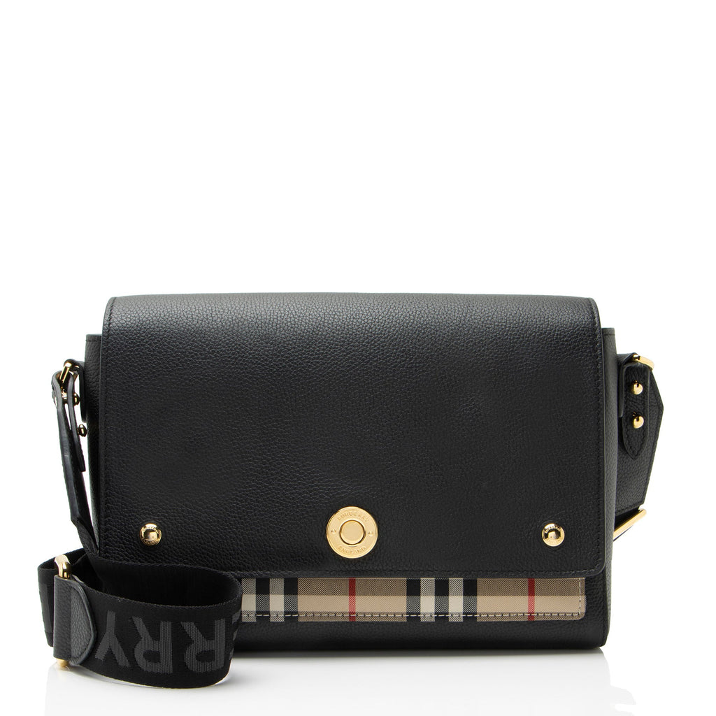 Burberry Calfskin Vintage Check Note Bag
