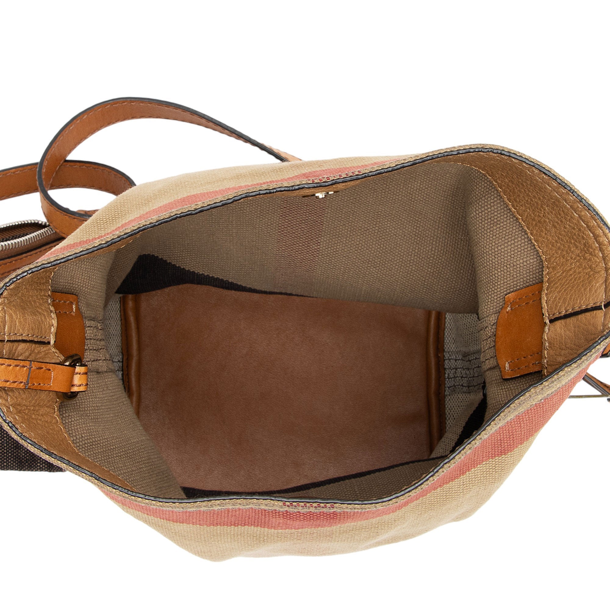 Burberry Canvas Check Ashby Mini Hobo (SHF-NypDEp)