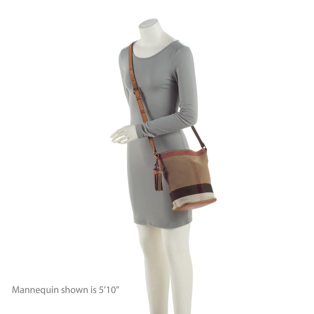 Burberry Canvas Check Ashby Mini Hobo (SHF-NypDEp)