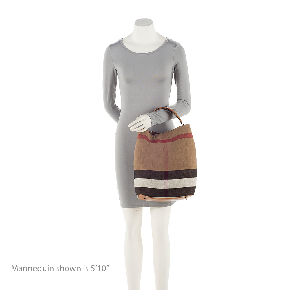 Burberry Canvas Check Susanna Medium Hobo (SHF-20980)