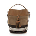 Burberry Canvas Check Tassel Ashby Medium Hobo (SHF-KQF93d)