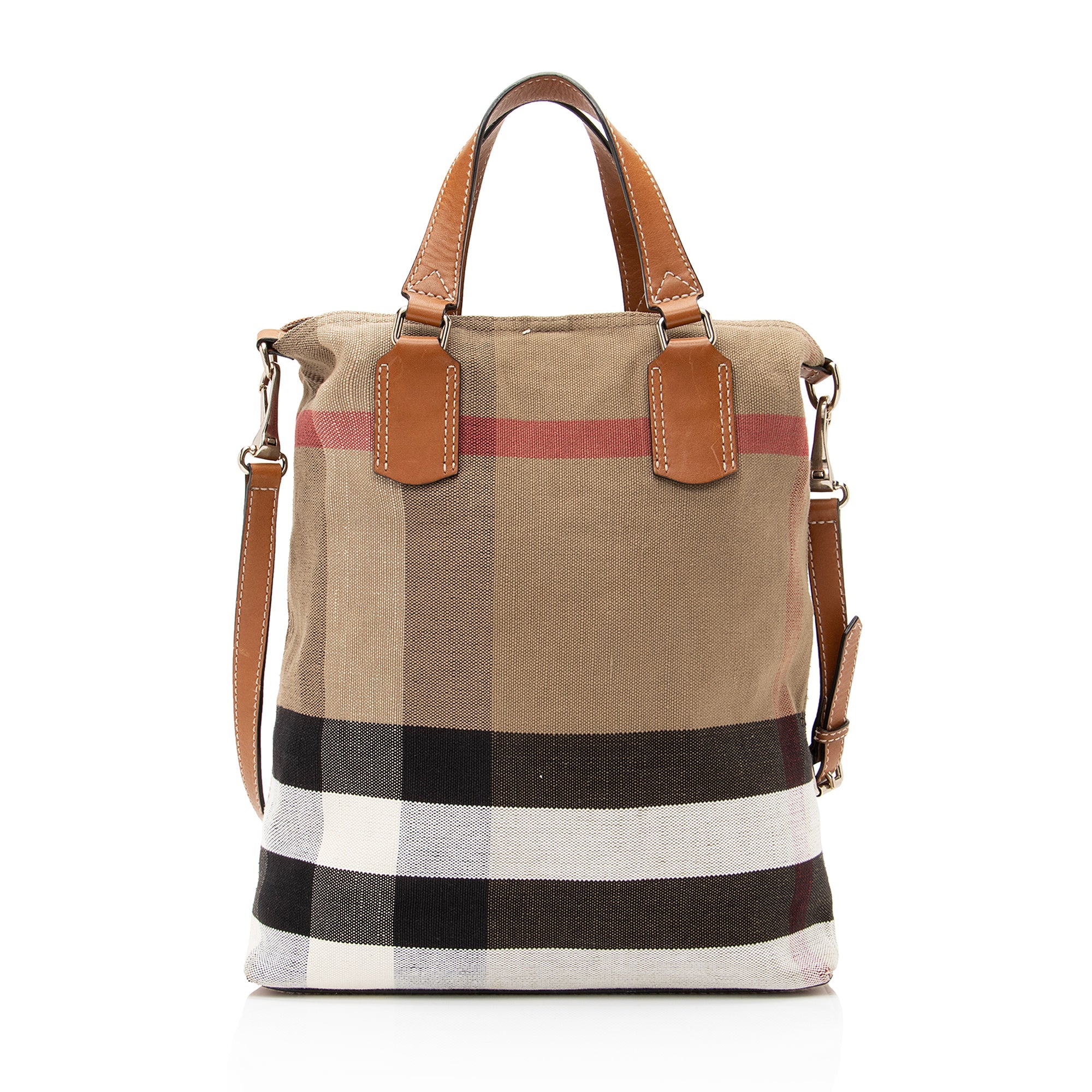 Burberry Canvas Check Tottenham Medium Tote (SHF-23250)