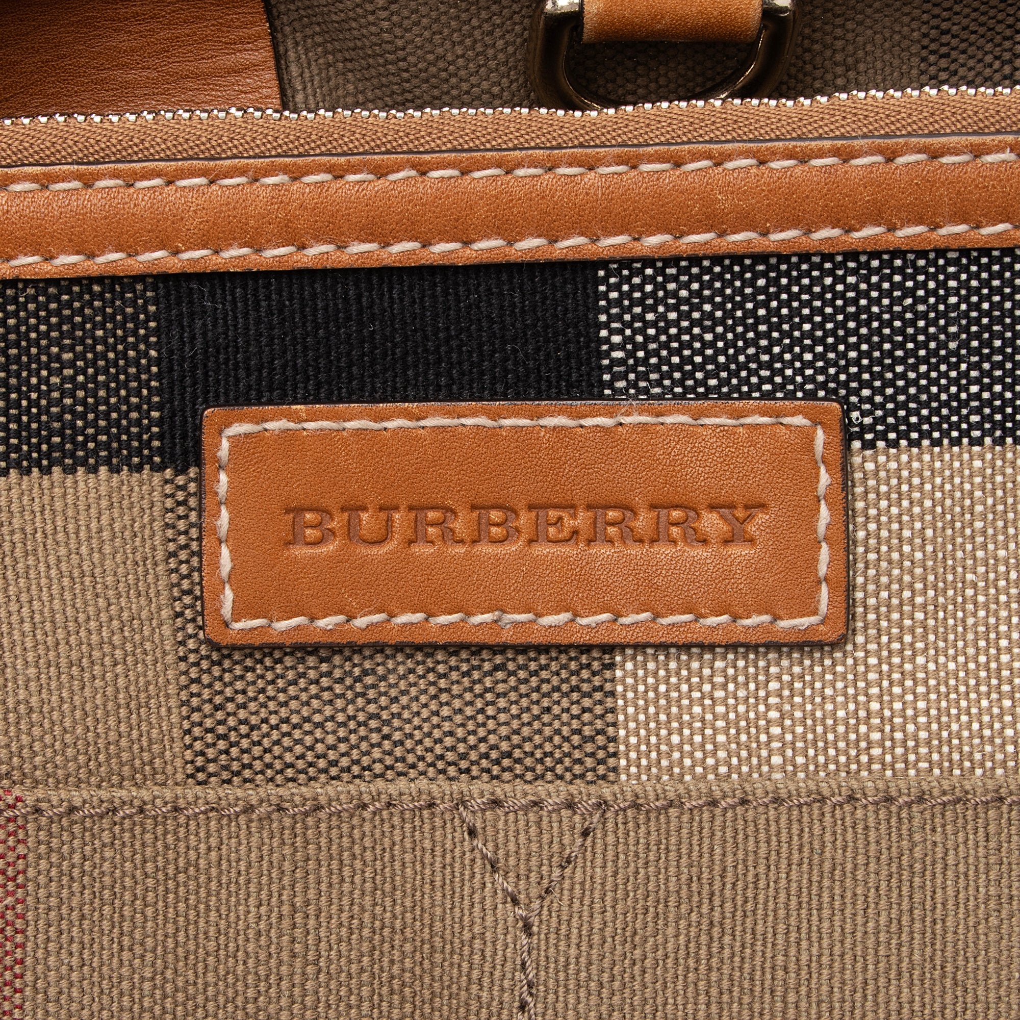 Burberry Canvas Check Tottenham Medium Tote (SHF-23250)