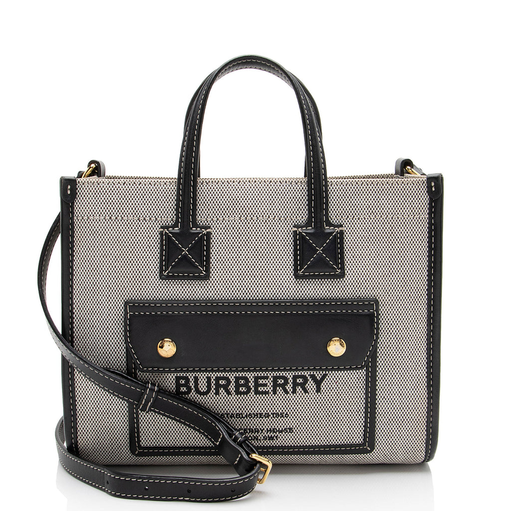 Burberry Canvas Freya Horseferry Mini Tote