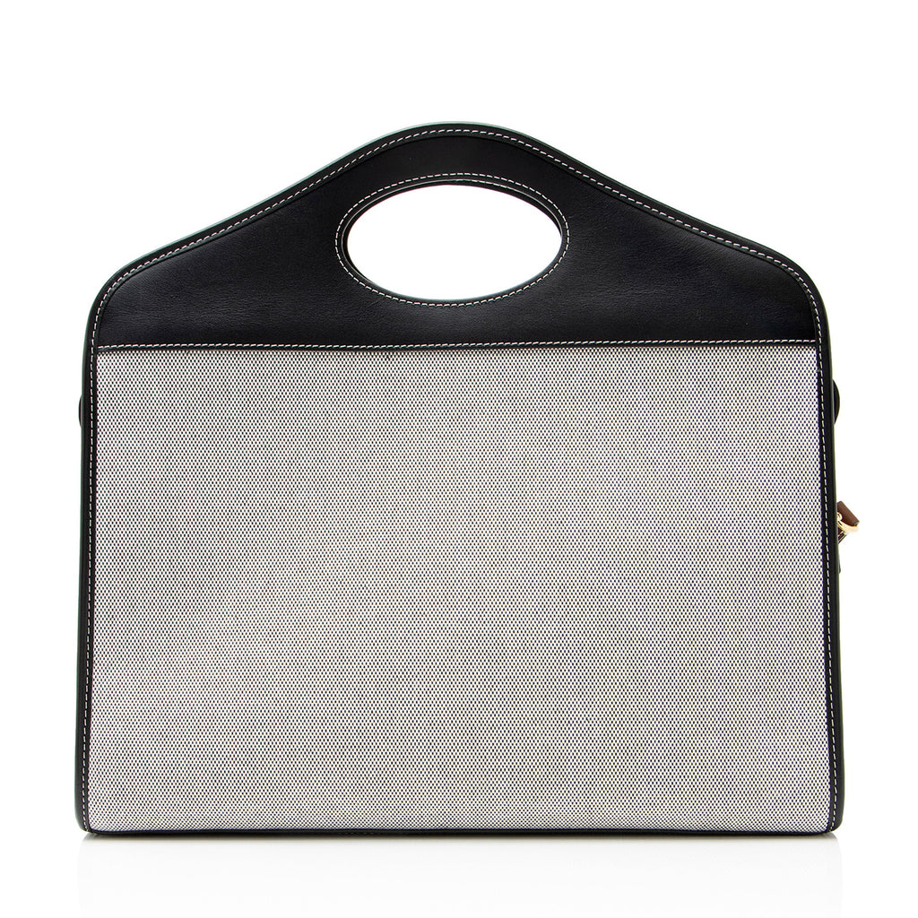 Burberry Canvas Horseferry Medium Pocket Tote