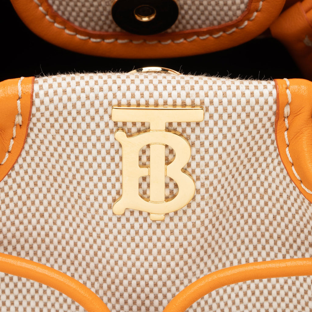 Burberry Canvas TB Drawstring Bucket Bag (SHF-U5ZrIn)