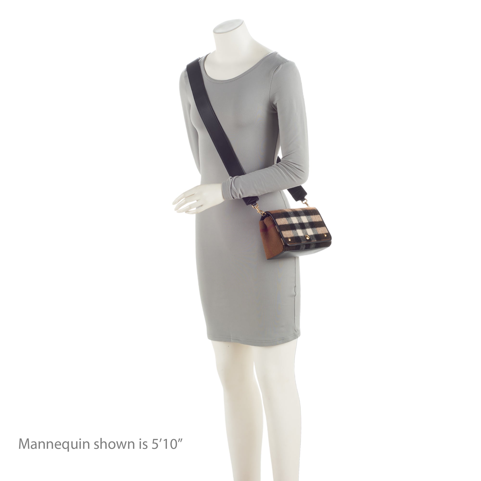 Burberry Cashmere Hackberry Check Note Bag (SHF-mhujpt)
