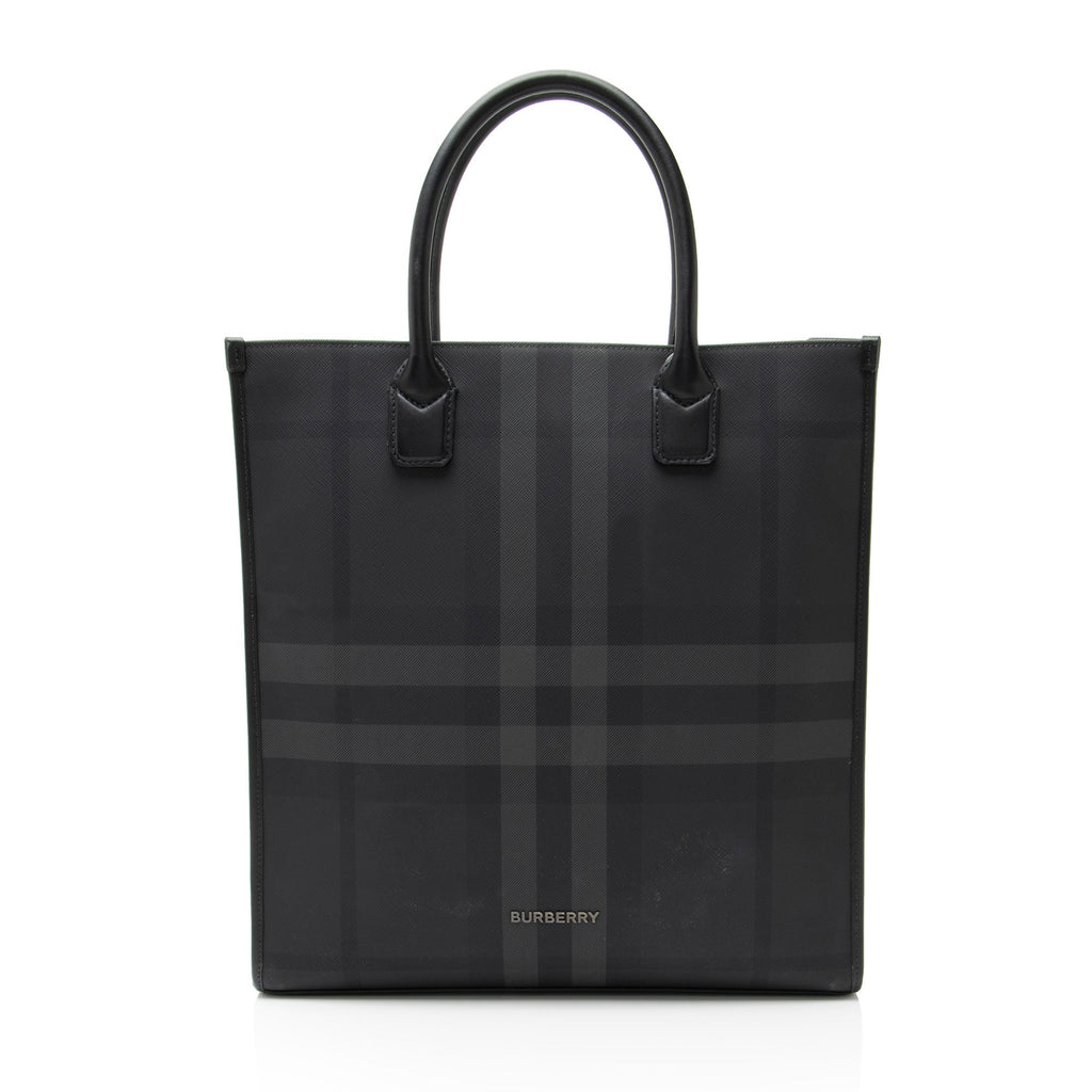 Burberry E-Canvas House Check Slim Denny Tote