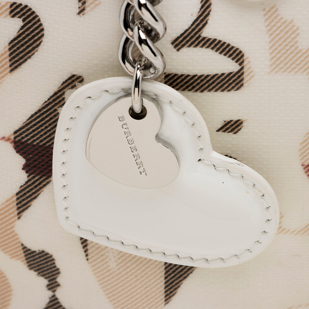 Burberry Coated Canvas Nova Painted Hearts Tote (SHF-20506)