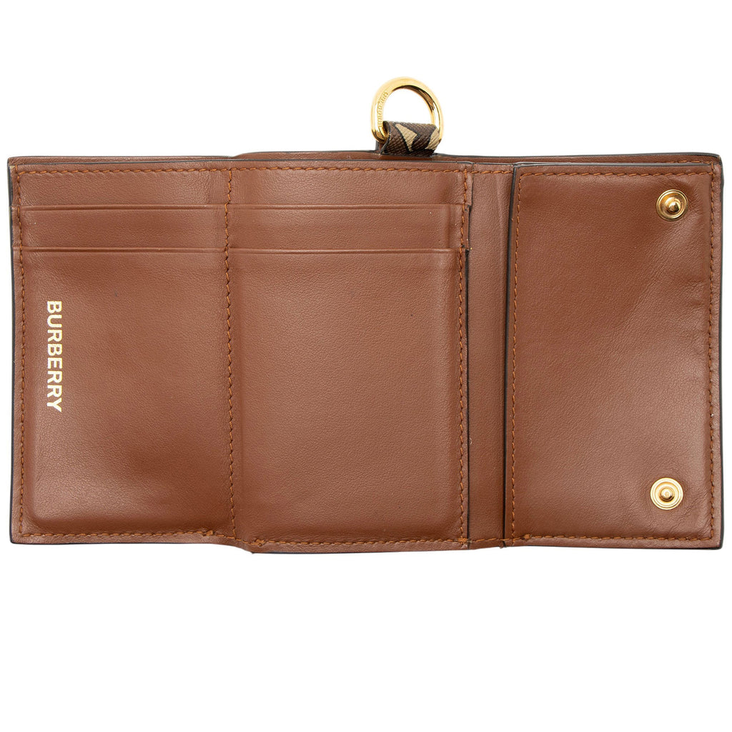 Burberry Coated Canvas T Monogram Trifold Wallet