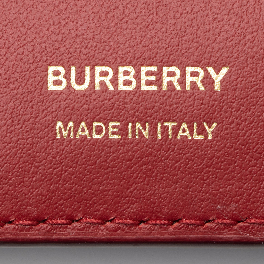 Burberry Croc Embossed Calfskin TB Tri-Fold Compact Wallet (SHF-22710)
