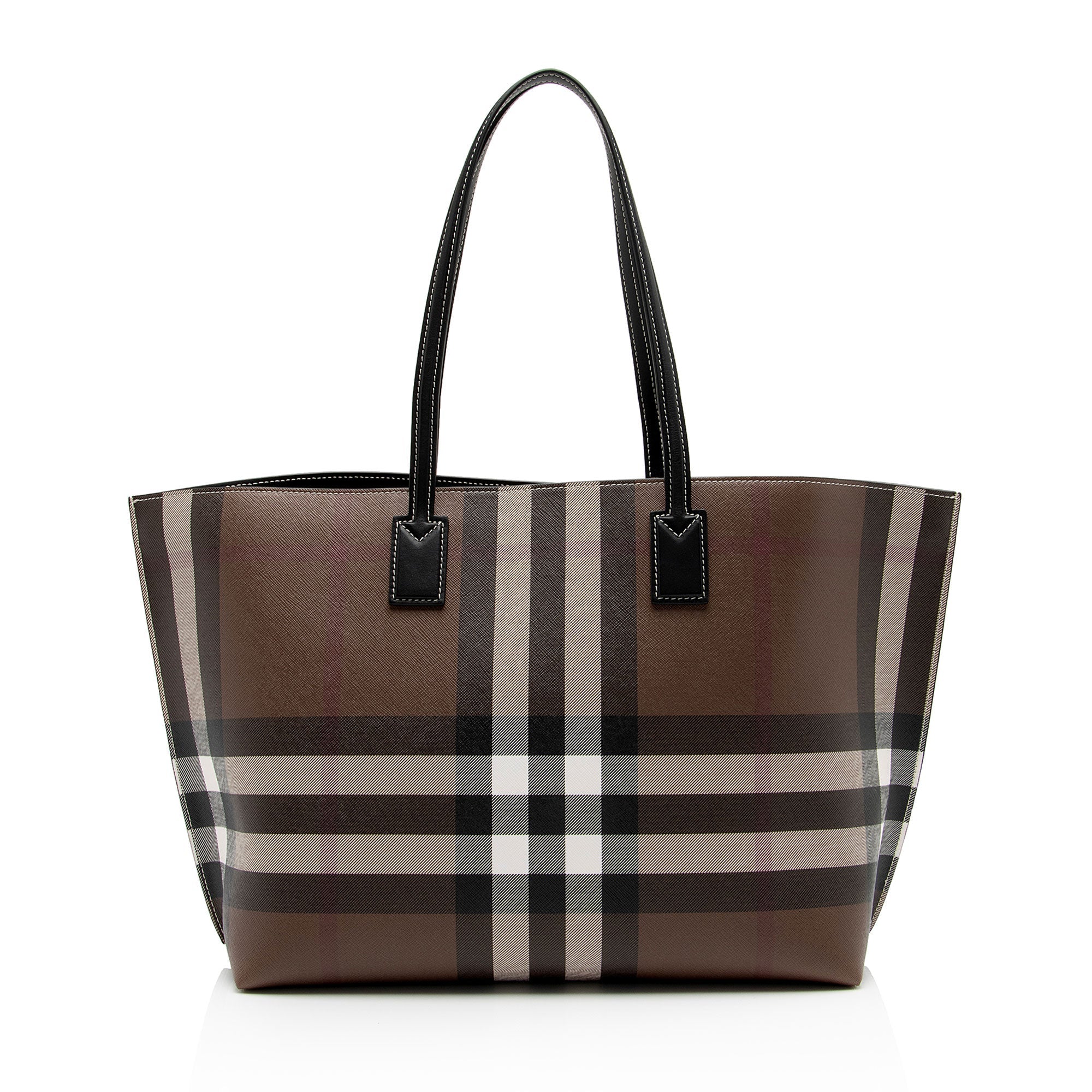 Burberry E-Canvas House Check Denny Medium Tote (SHF-s3ApZG)