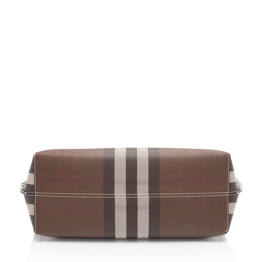 Burberry E-Canvas House Check Denny Medium Tote