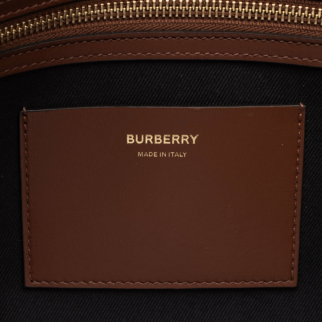 Burberry E-Canvas House Check Denny Medium Tote