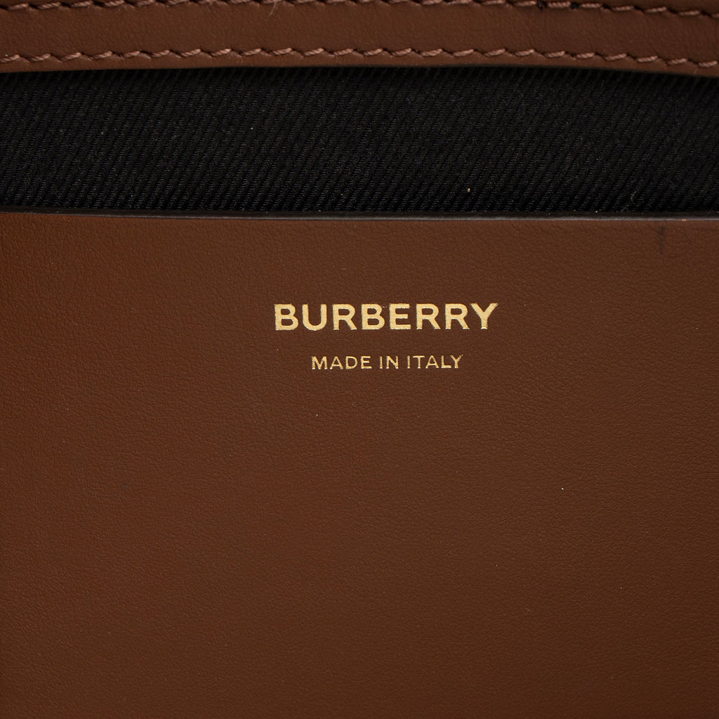 Burberry E-Canvas House Check Denny Medium Tote