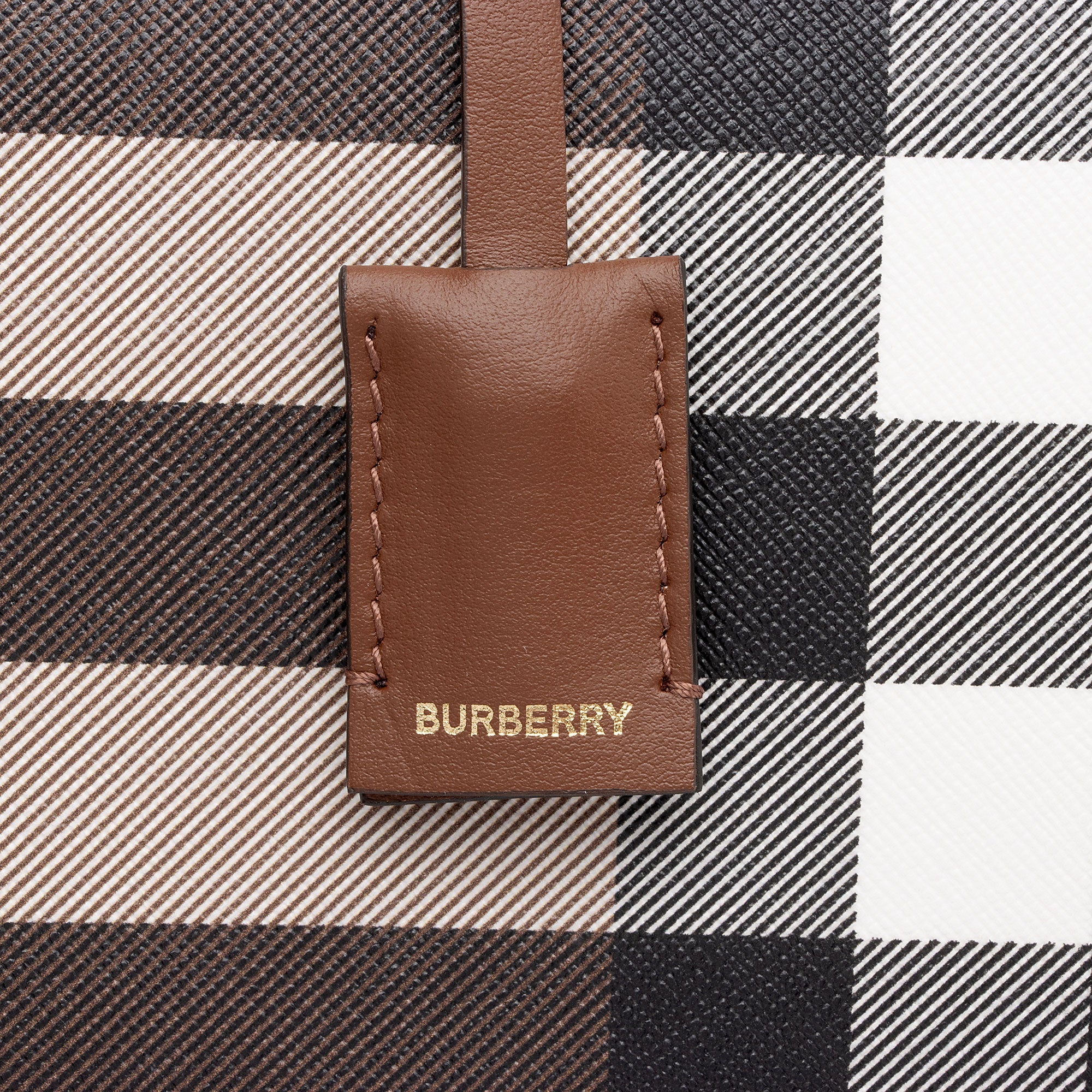 Burberry E-Canvas House Check Medium Bowling Bag (SHF-qWmn3K)
