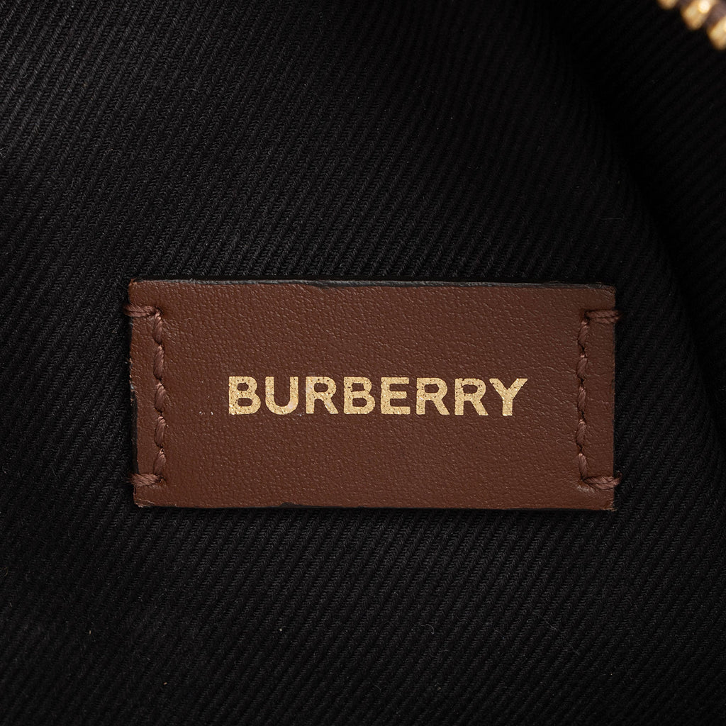 Burberry E-Canvas House Check Medium Bowling Bag (SHF-UWSlxx)