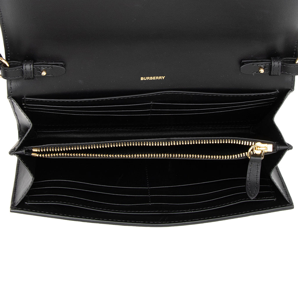 Burberry E-Canvas Icon Stripe Hannah Wallet on Strap (SHF-T6fpoo)
