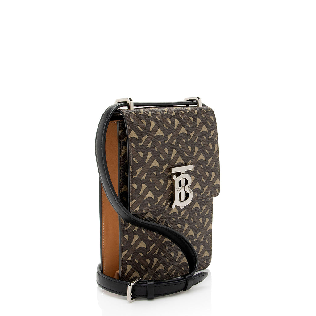 Burberry E-Canvas TB Monogram Robin Mini Messenger